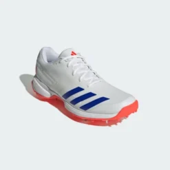 2024 Adidas 22YDS Full Spike Cricket Shoes - White/Blue/Red -Cricket Gear Sales Store 22yds shoes white ig6752 04 standard