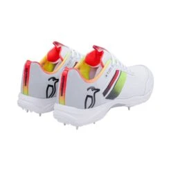 2023 Kookaburra KC 2.0 Spike Cricket Shoes - White/Red/Yellow -Cricket Gear Sales Store 3r2314 kc2.0 red yellow spike angle rear 1