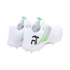 2023 Kookaburra KC 3.0 Spike Cricket Shoes - White/Lime -Cricket Gear Sales Store 3r2316 kc3.0 green spike angle rear