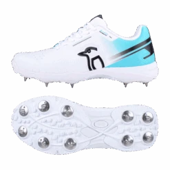 2024 Kookaburra KC 3.0 Spike Cricket Shoes - White/Aqua