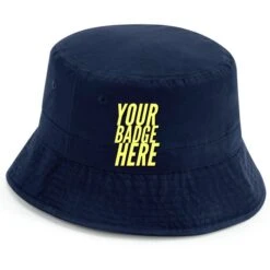 Bucket Hat With Club Badge - Navy