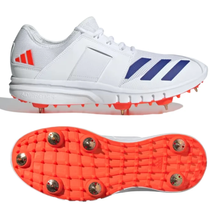 2024 Adidas Howzat Spike 20 Cricket Shoes - White/Blue/Red 1 2024 Adidas Howzat Spike 20 Cricket Shoes - White/Blue/Red