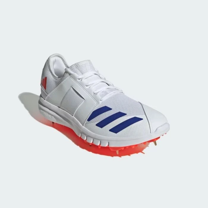 2024 Adidas Howzat Spike 20 Cricket Shoes - White/Blue/Red 5 2024 Adidas Howzat Spike 20 Cricket Shoes - White/Blue/Red - Image 5