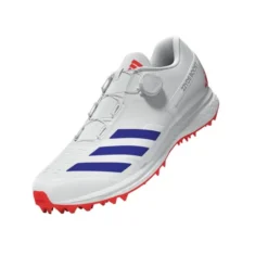 2024 Adidas 22YDS SL22 Boost Cricket Shoes - White/Blue/Red -Cricket Gear Sales Store ig6751 2 footwear zip turntable 3d 2 white